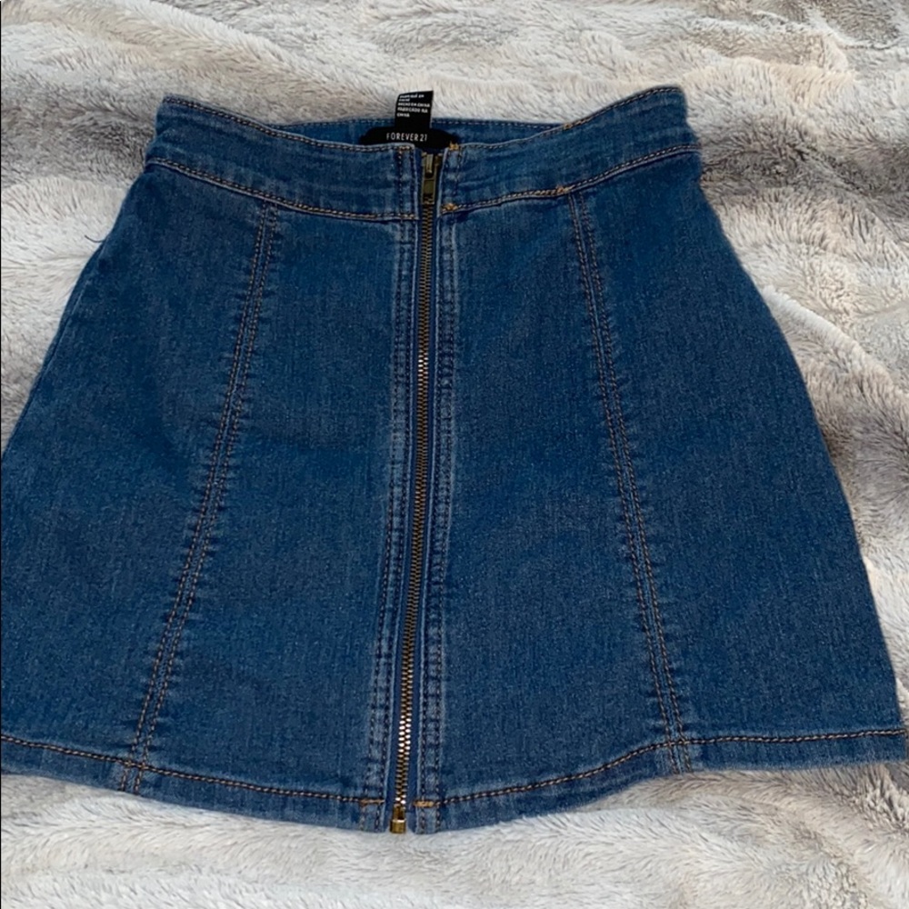 Forever 21 Denim Zip-Up Skirt